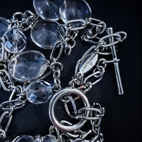 Ann Taylor Clear Stone Fireball Link Toggle Necklace  NWOT $59.50 - Picture 11 of 11